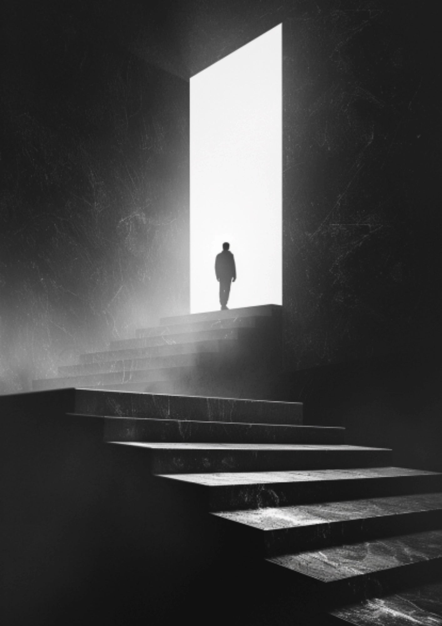 Człowiek Podąża Ku Świetle Plakat