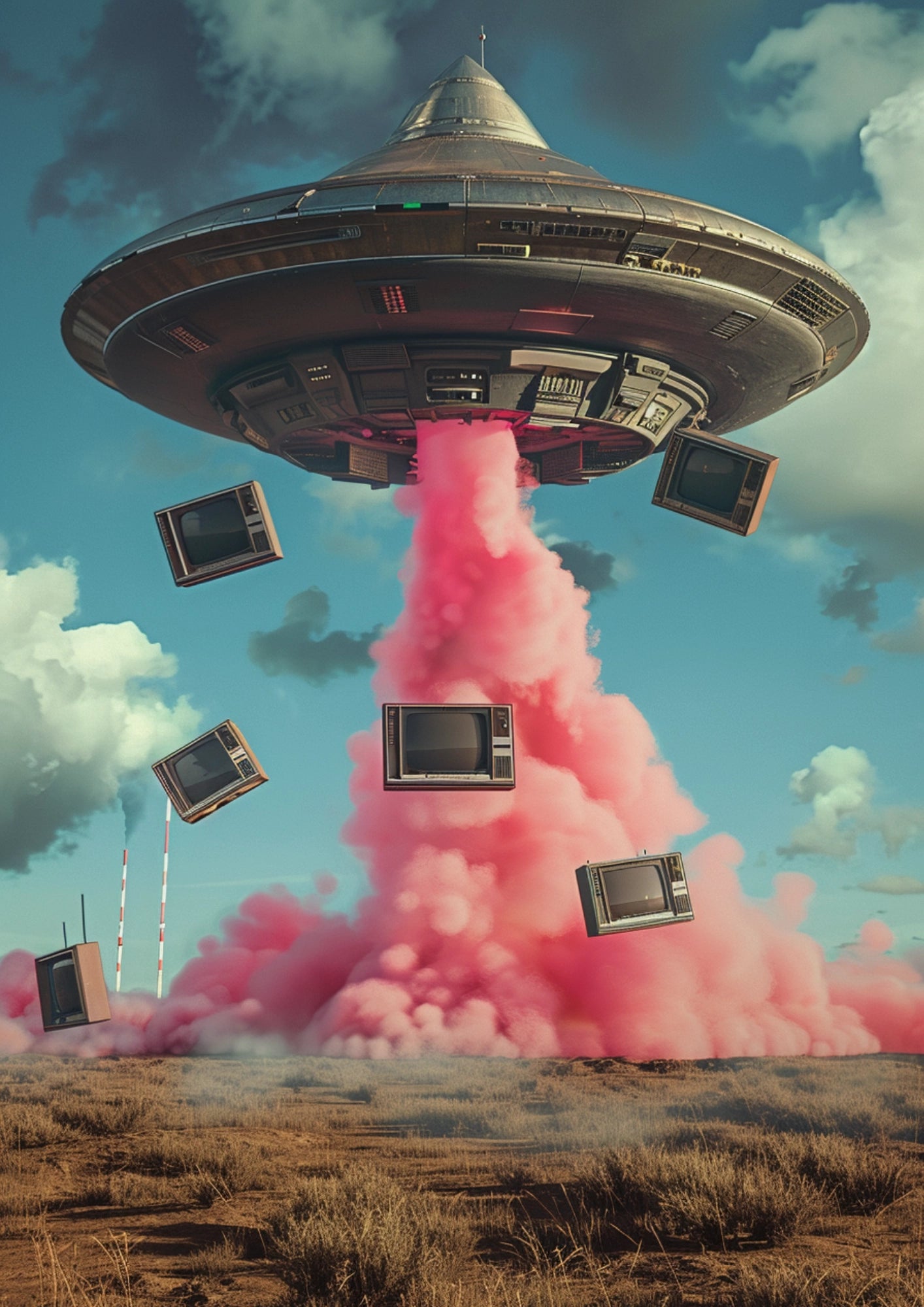 Kosmiczna Inwazja Telewizorów Plakat