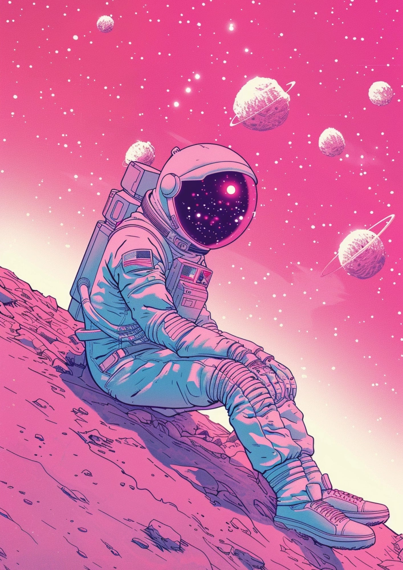 Kosmiczny Spacer Marzyciela Plakat