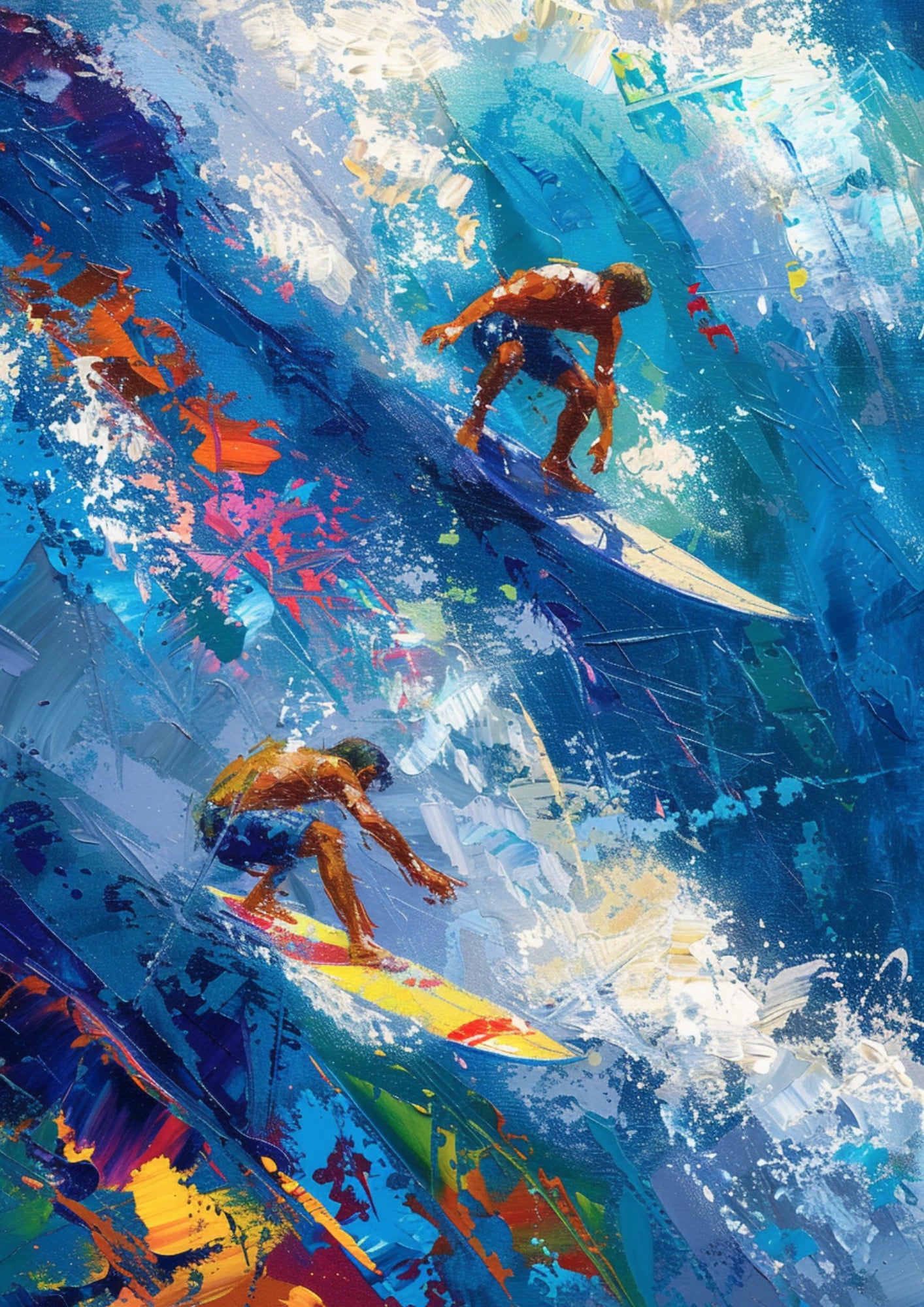 Surfujący Na Fali Sztuki Plakat