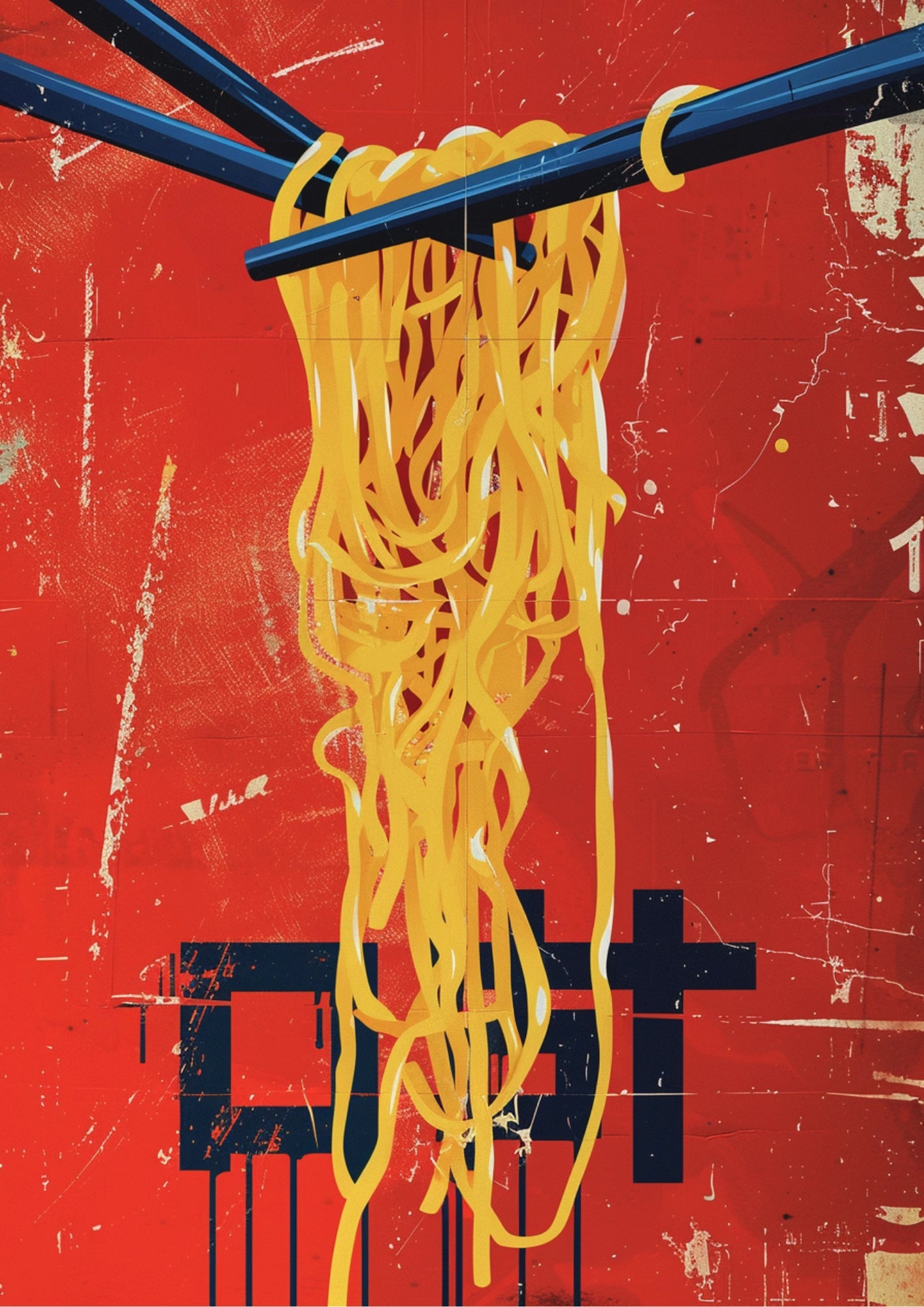 Radosne Żółte Makaronowe Inspiracje Plakat