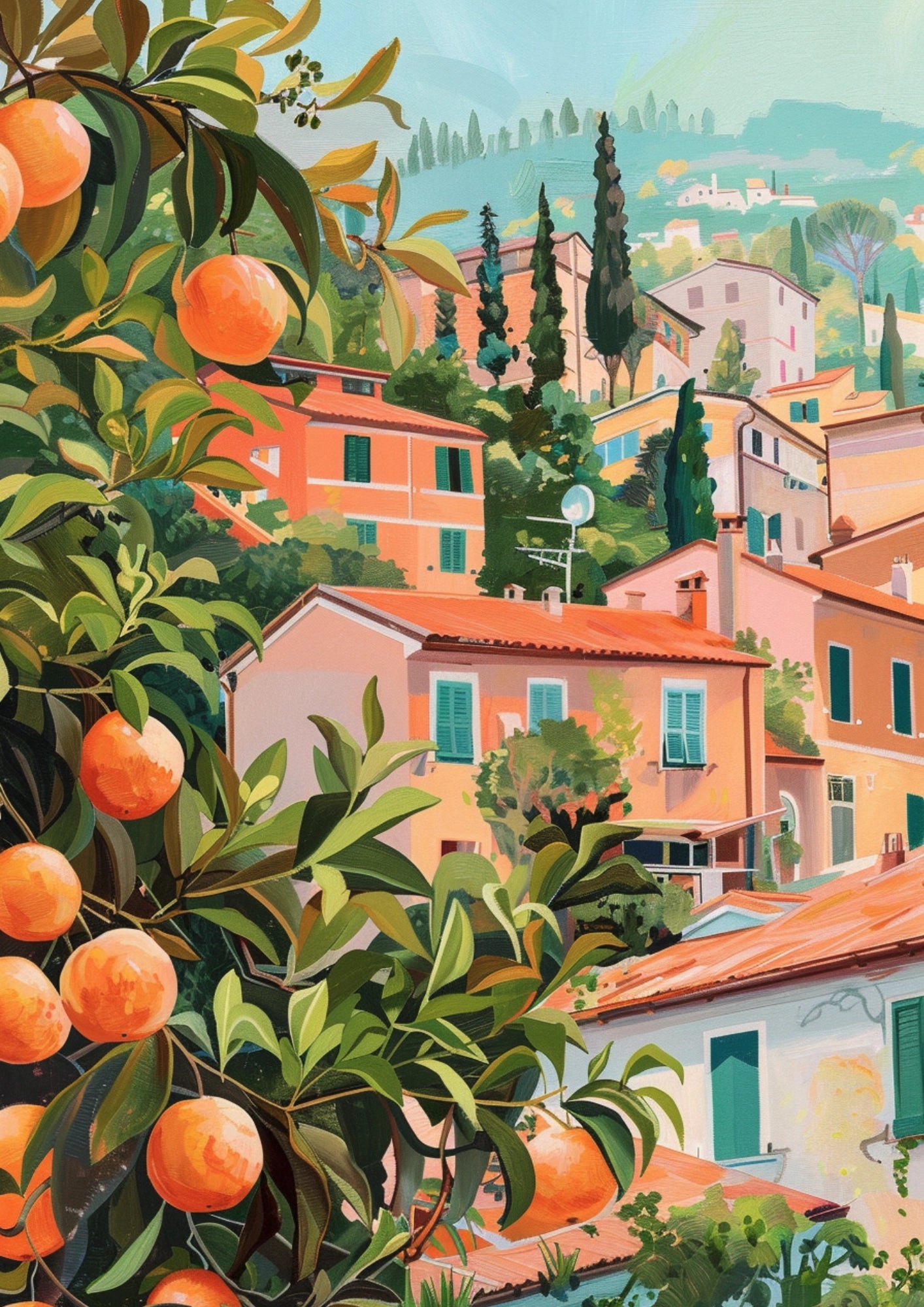 Słoneczne Wzgórza Toskanii Plakat