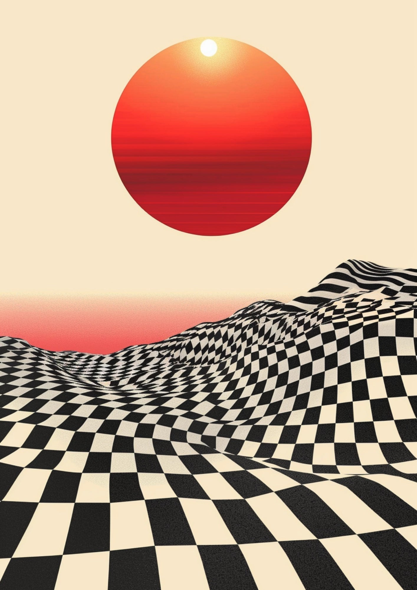 Surrealistyczny Krajobraz Słońca Plakat