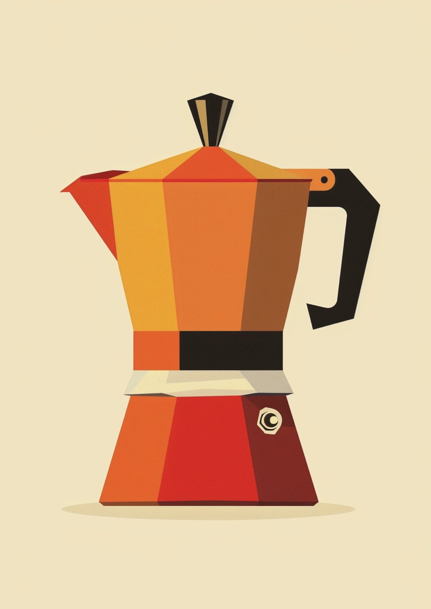 Kawiarka Retro Kuchennego Stylu Plakat