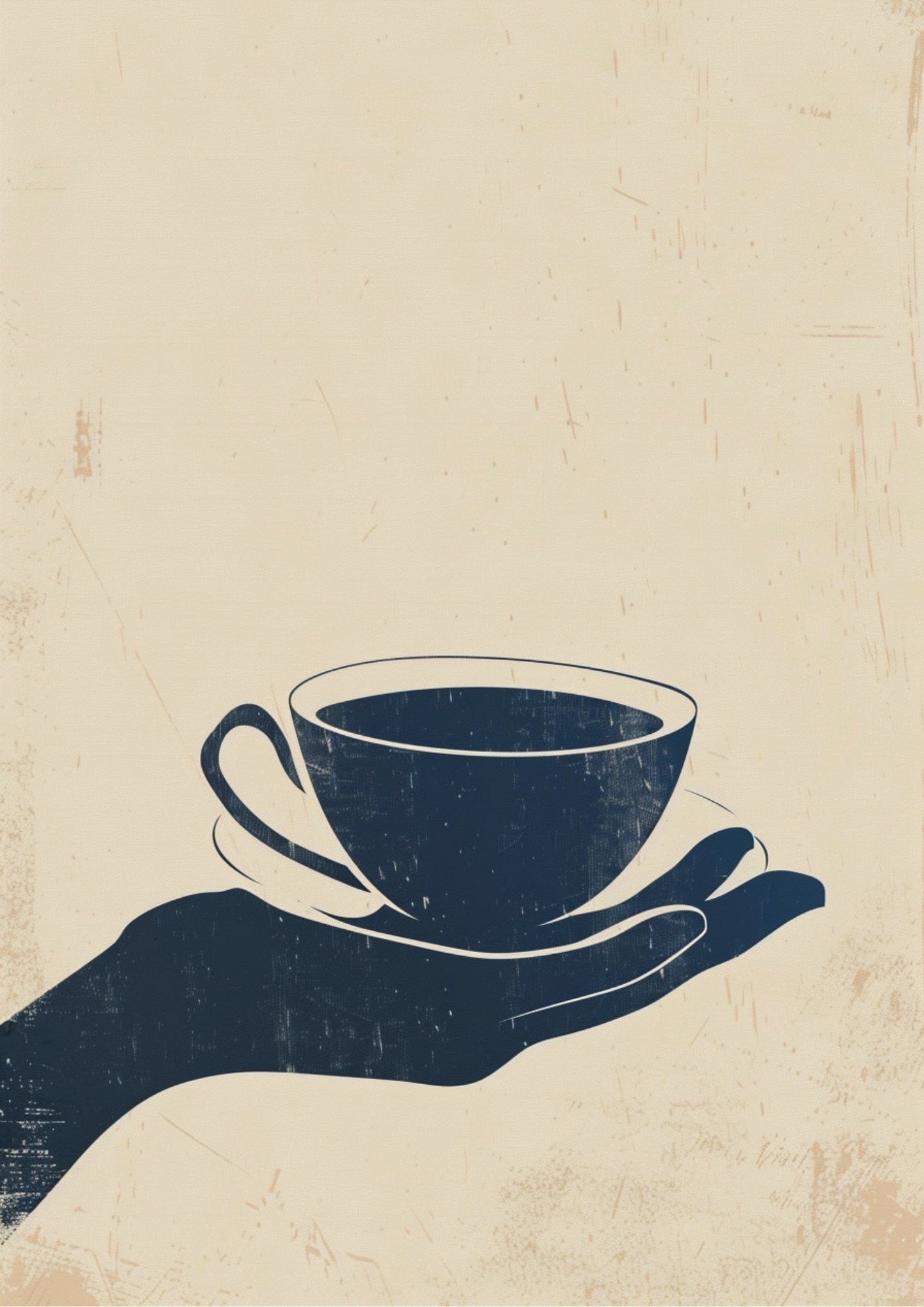 Kawa w Dłoni Retro Plakat