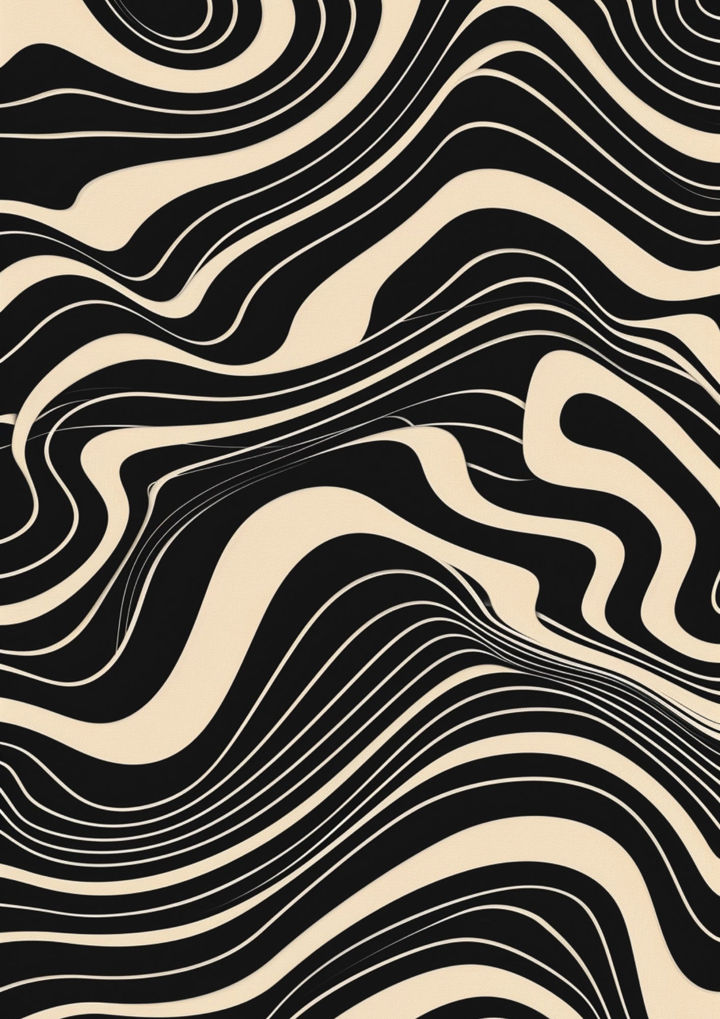 Abstrakcyjne Fale Czarne Plakat