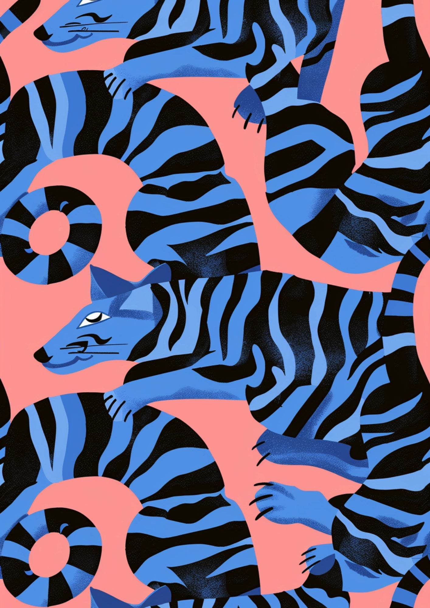 Geometryczna Harmonia Tygrysów Plakat