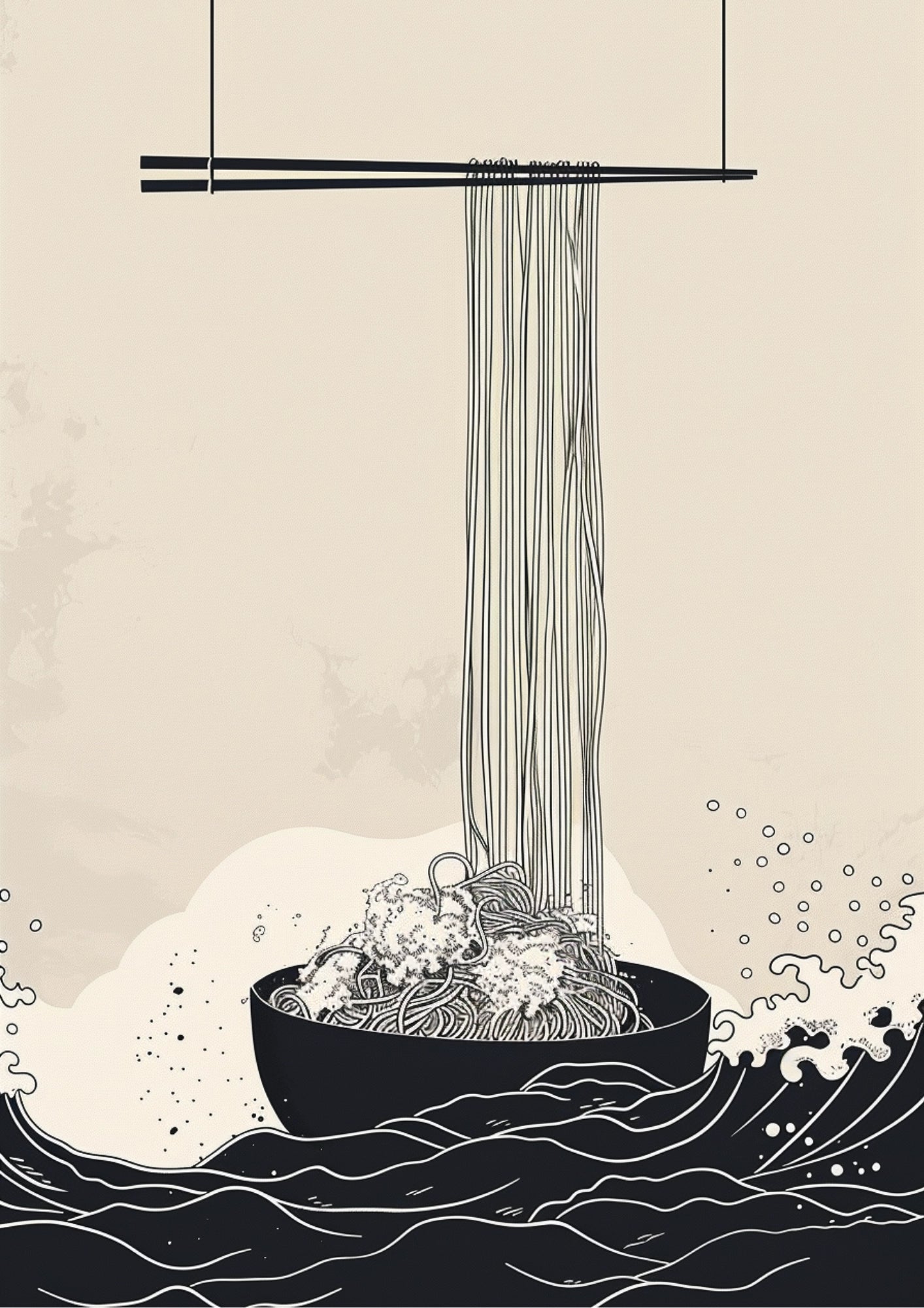 Noodle Artystyczny Wodospad Plakat