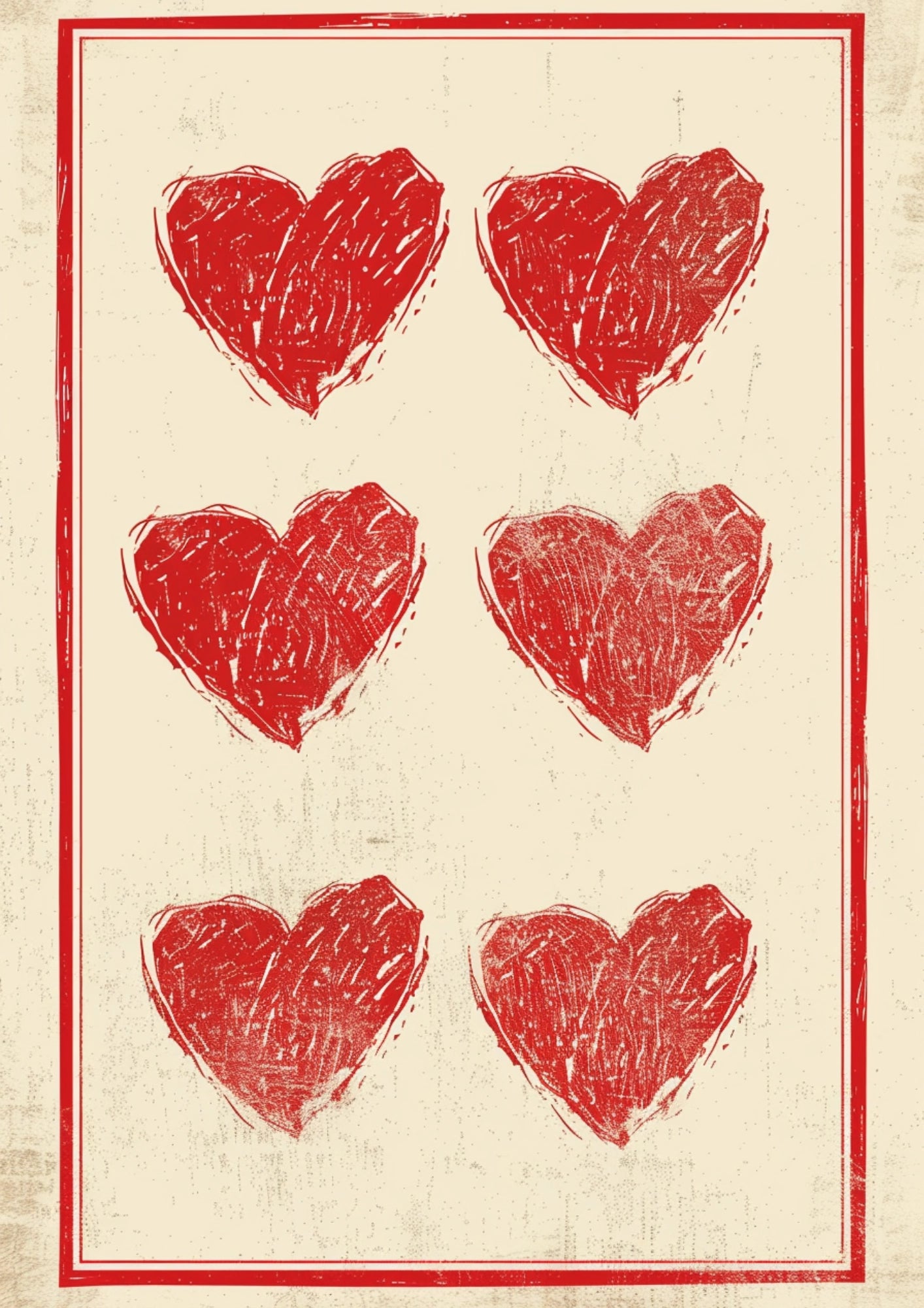 Sześć Czerwonych Serc Plakat