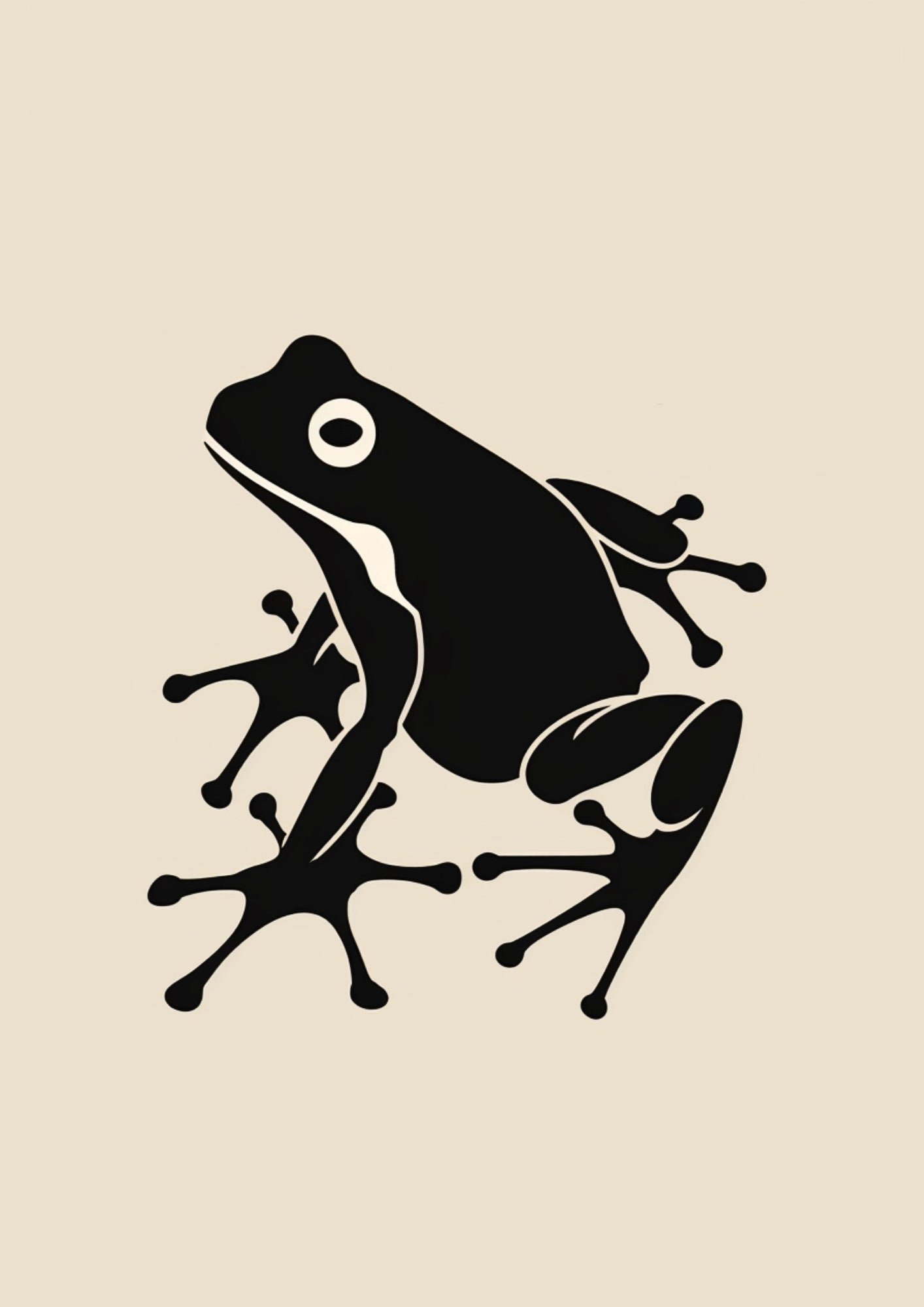 Czarno-Biały Żabie Skoki Plakat