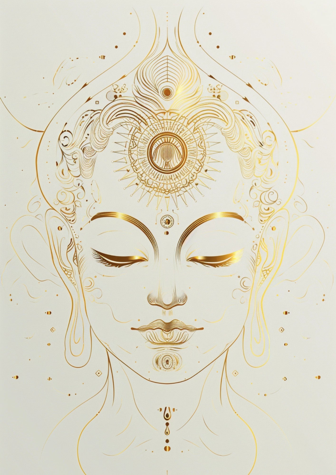 Złoty Spokój Medytacyjny Plakat