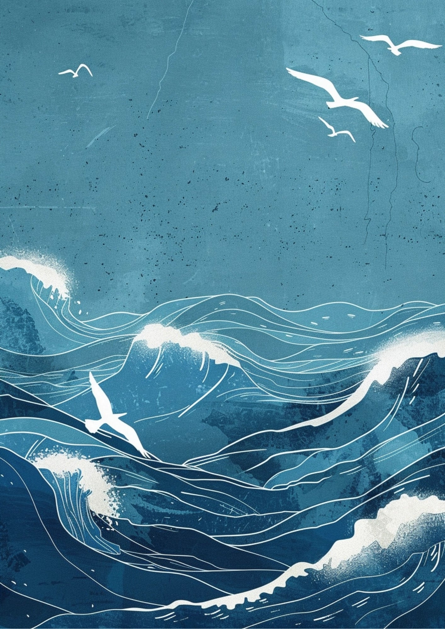 Morskie Fale i Mewy Plakat