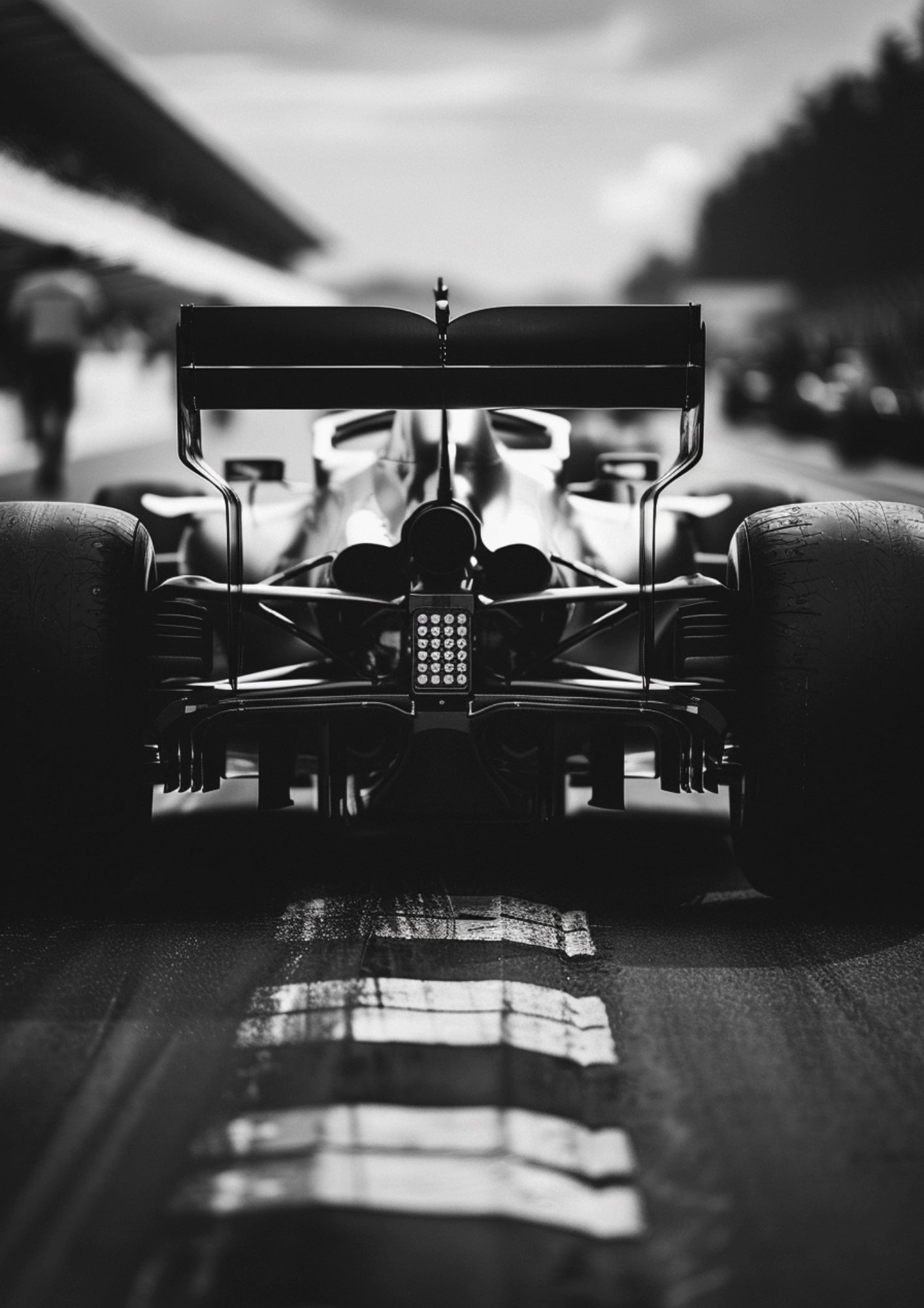 Czarno-Biała Szybkość Wyścigowa Plakat