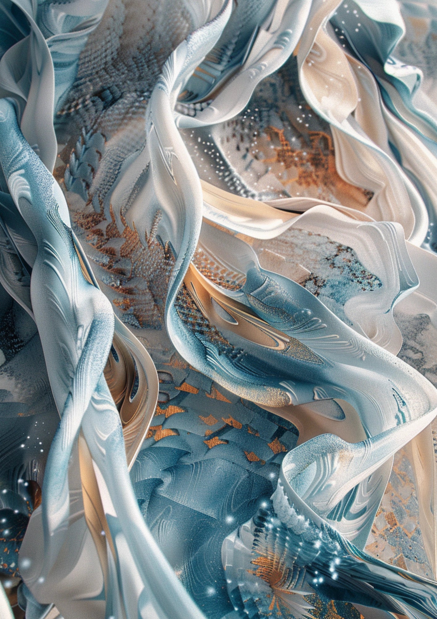 Morskie Fale i Złote Liście Plakat