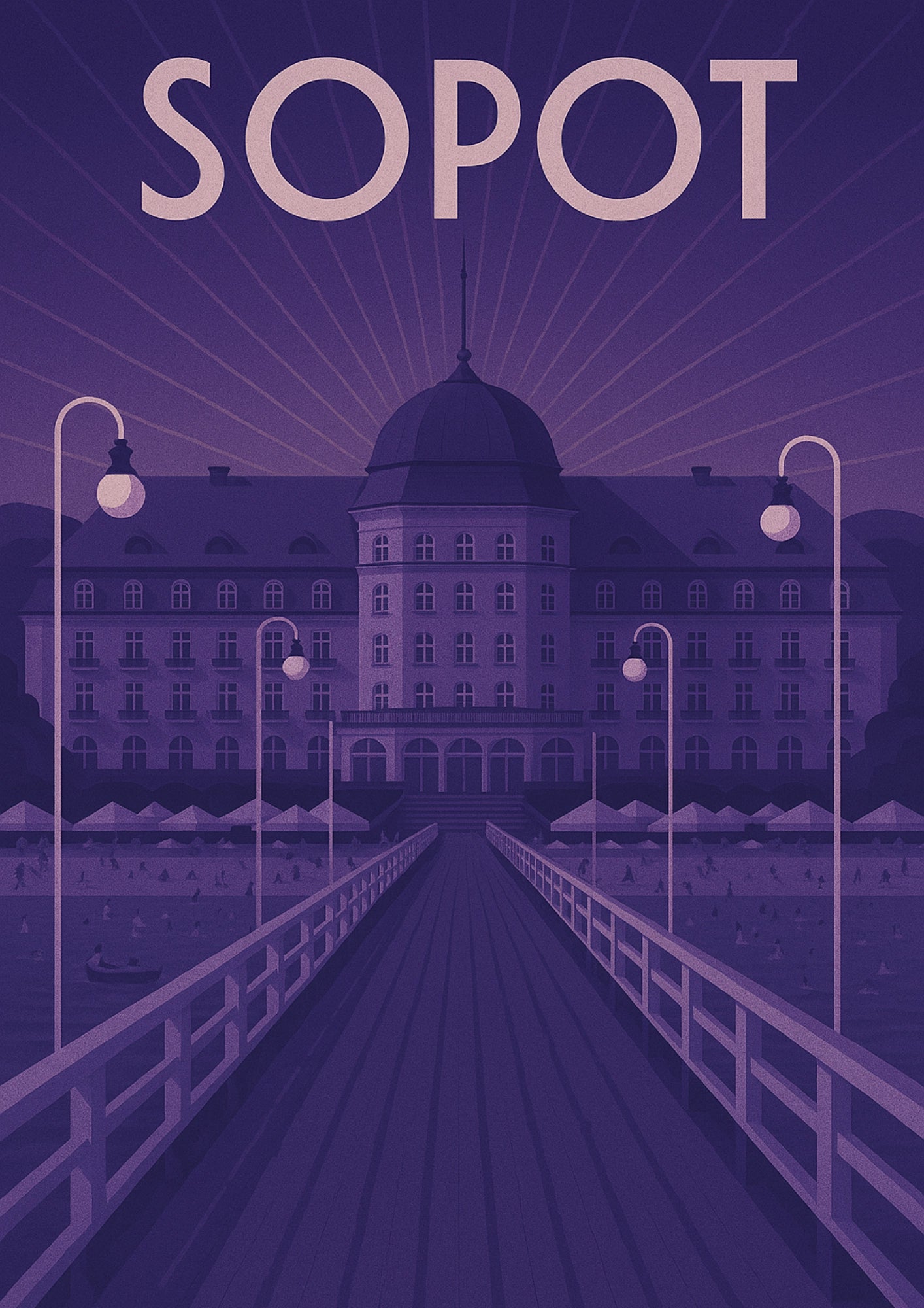 Sopot Grand Hotel i Nadmorska Elegancja Plakat