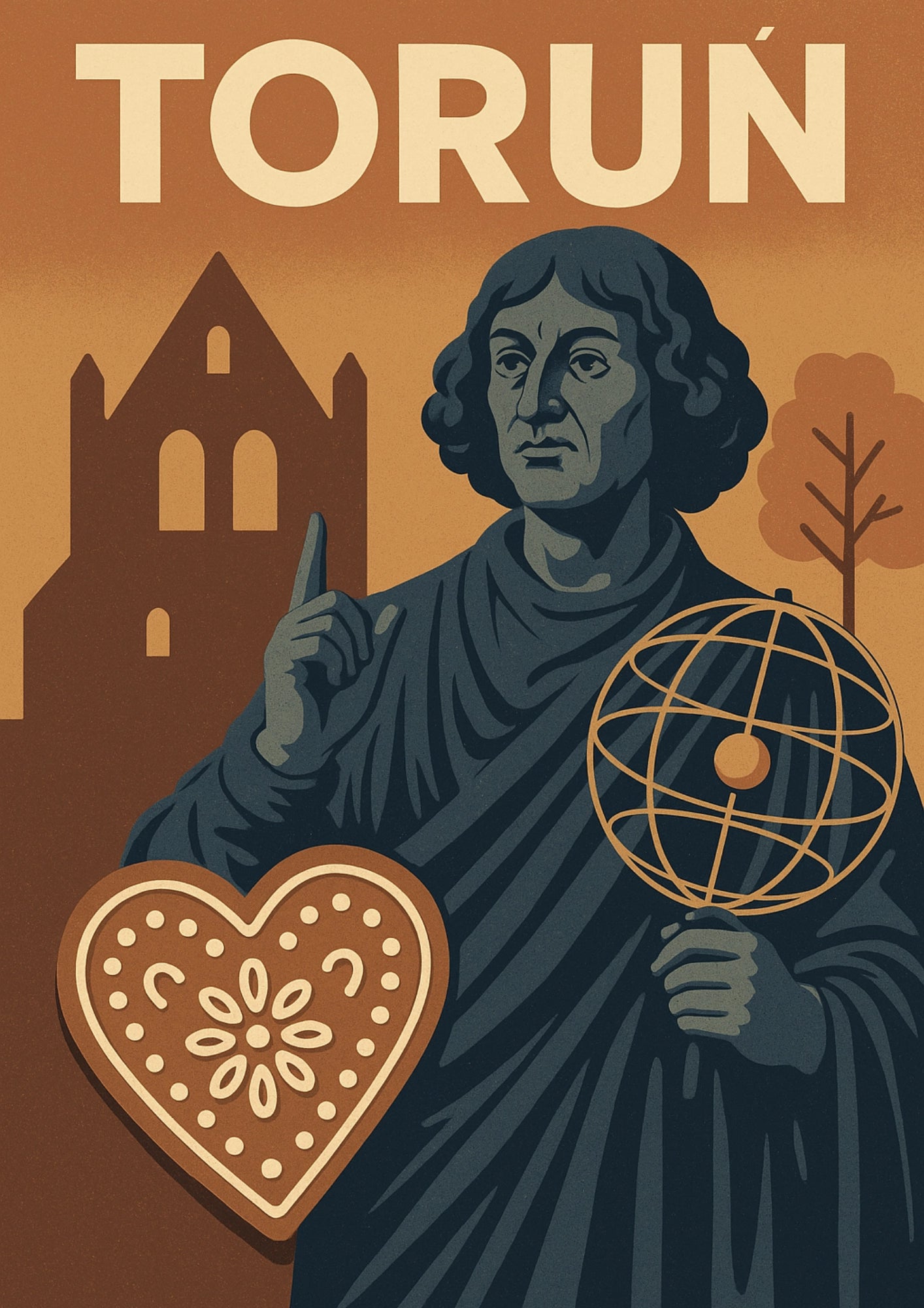 Toruń Kopernik, Piernik i Gotycki Urok Plakat
