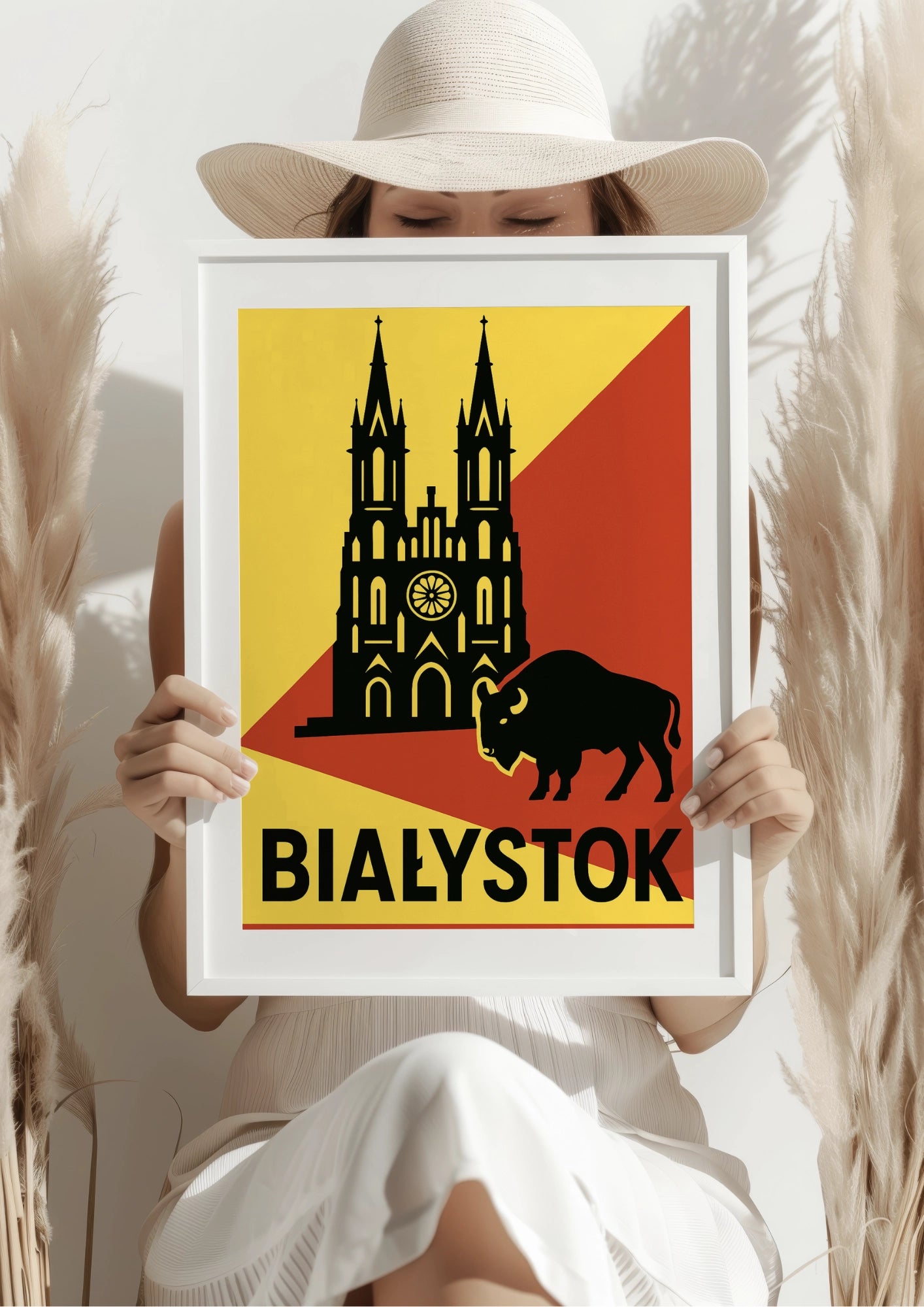 Białystok Katedra Żubr i Podlaski Kontrast Plakat