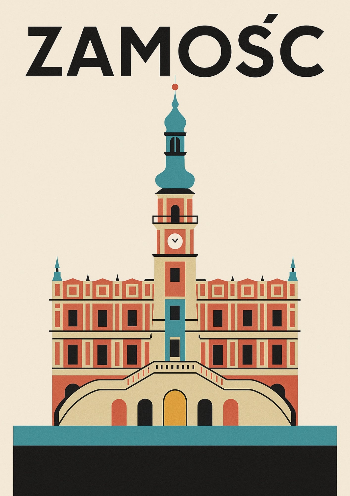 Zamość Ratusz Renesansowy i Idealne Miasto Plakat