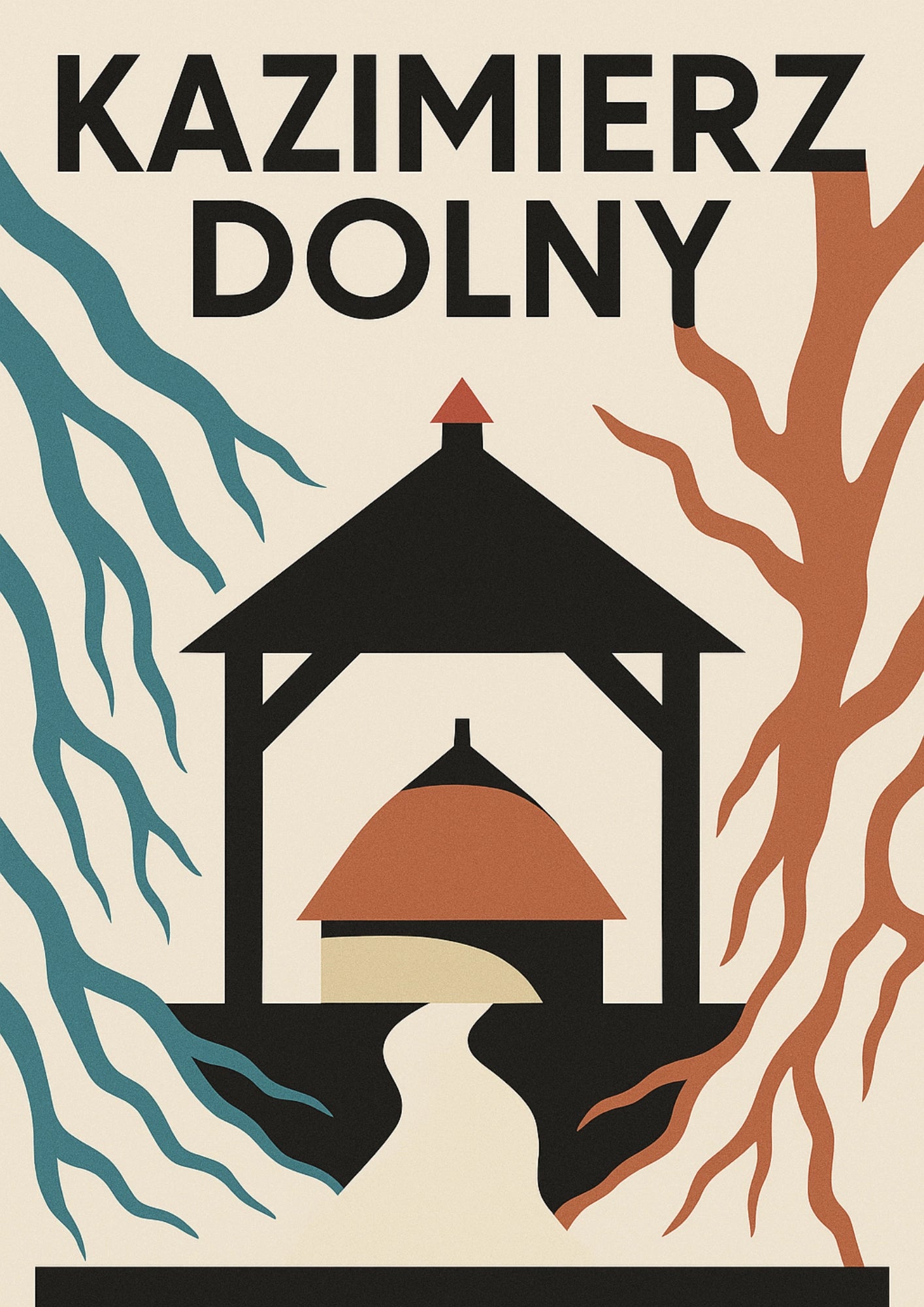 Kazimierz Dolny Studnia Rynek i Artystyczna Dusza Plakat