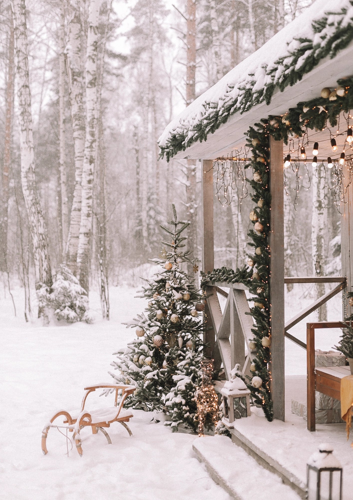 Magiczny Zimowy Las Plakat