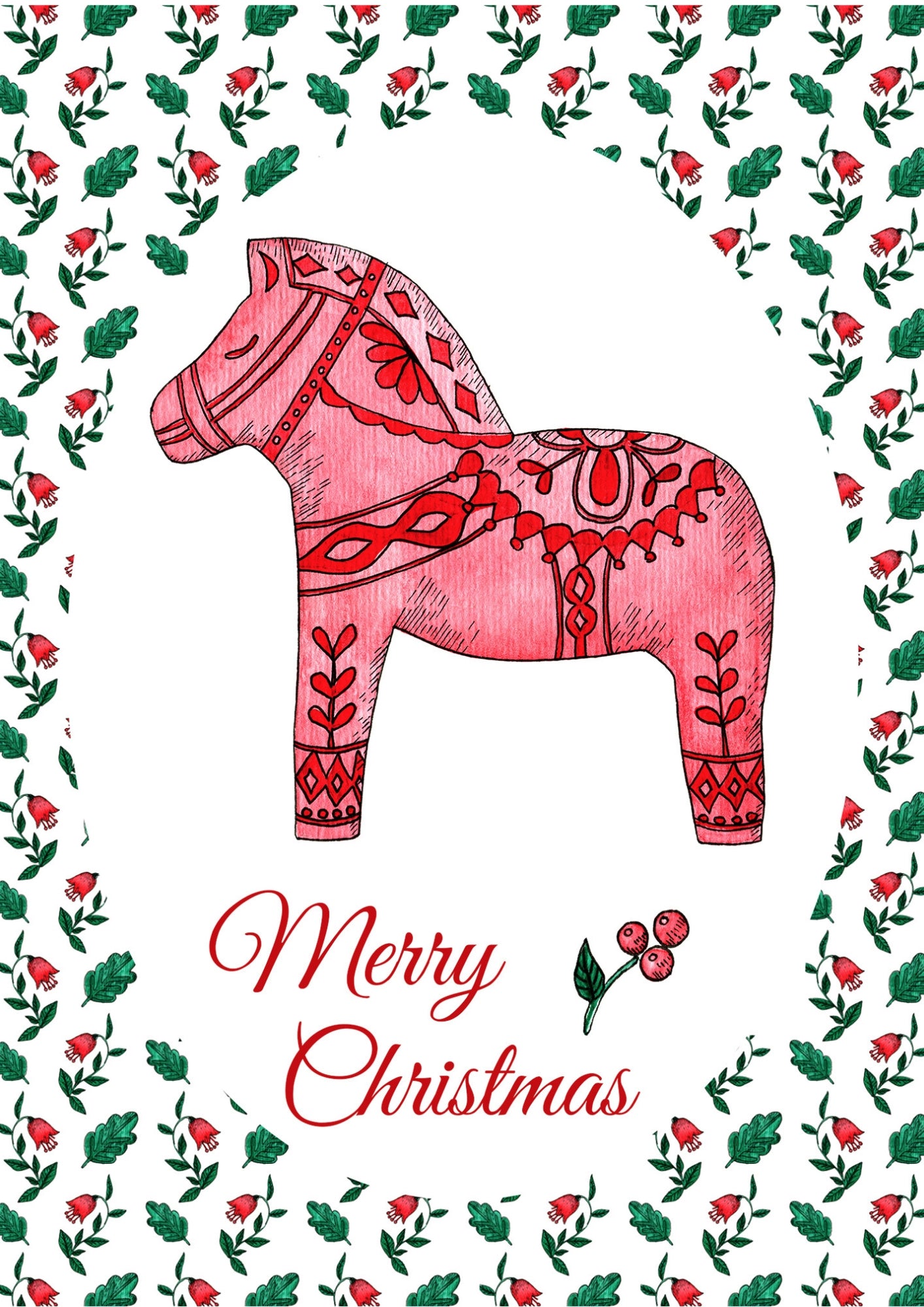 Skandynawskie Święta Koń Plakat