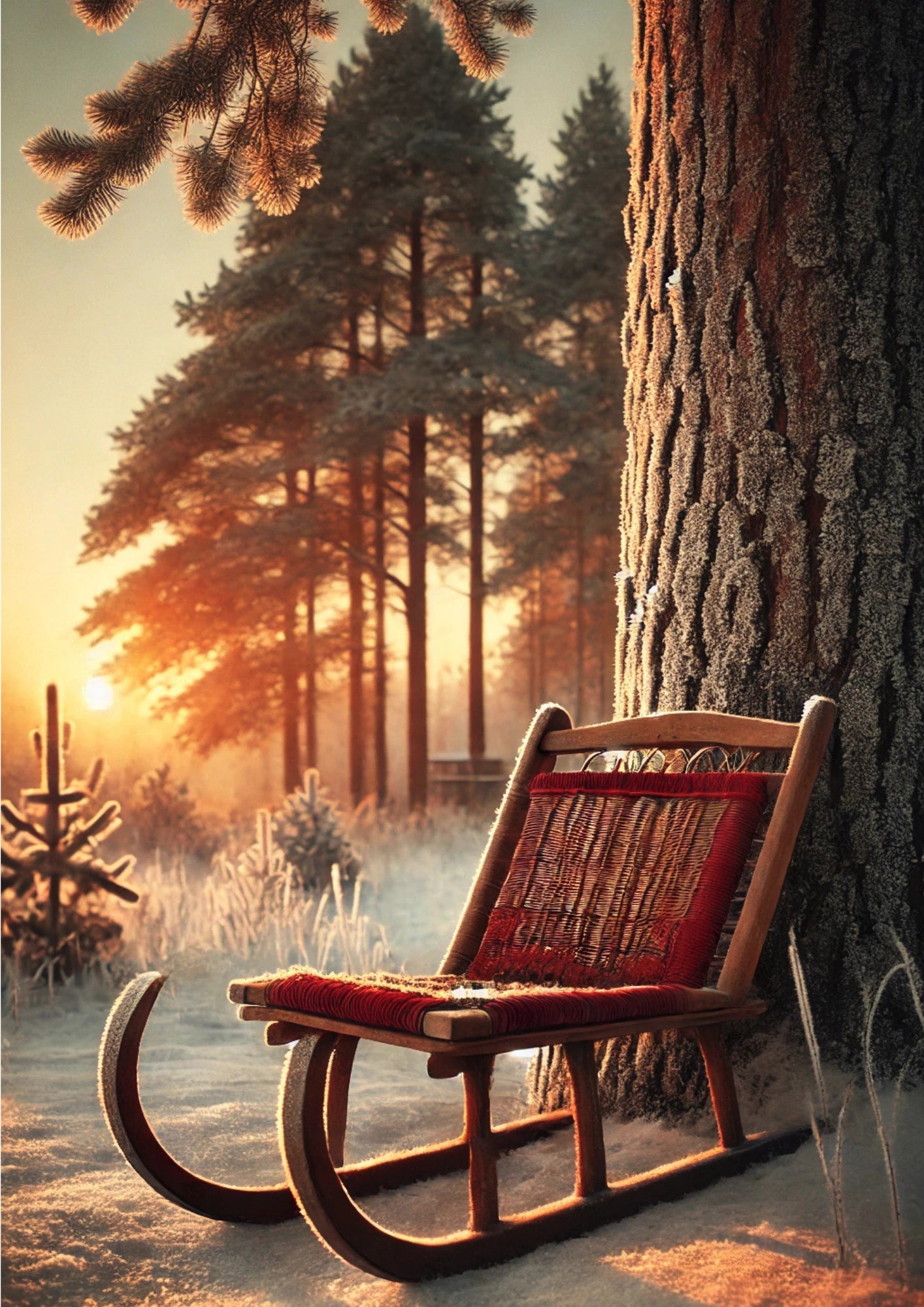 Zimowy Zachód Słońca Plakat