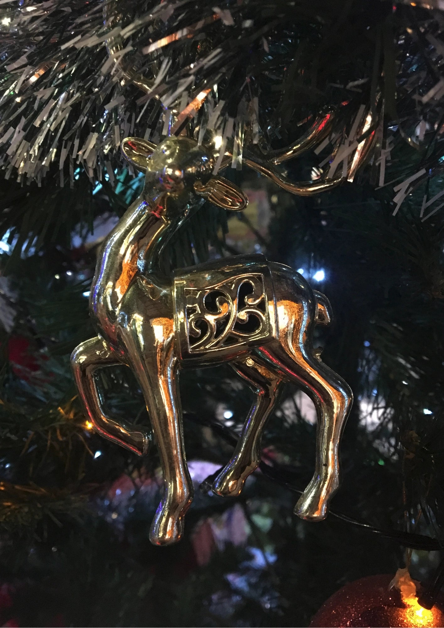 Złoty Renifer Świąteczny Plakat