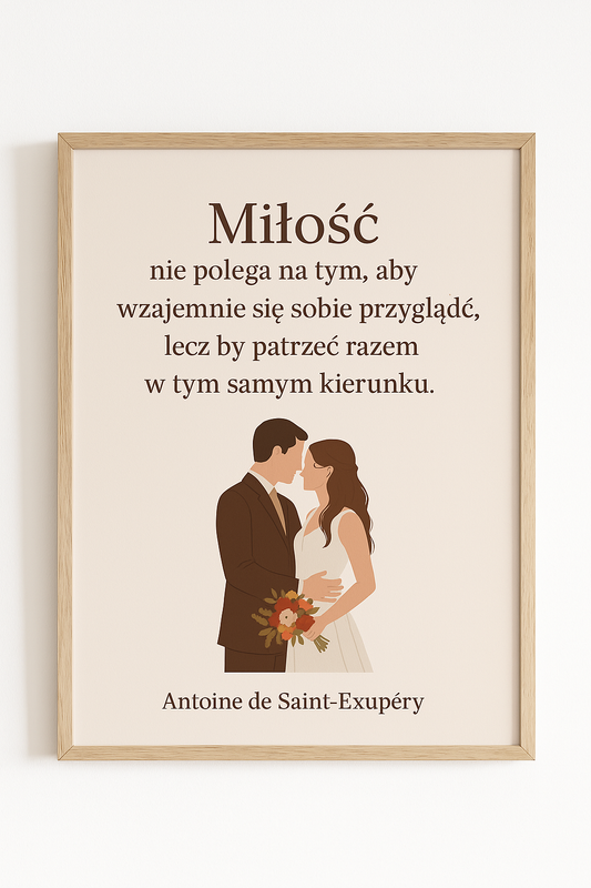 Plakat z cytatem o miłości – idealny prezent na ślub, rocznicę lub walentynki