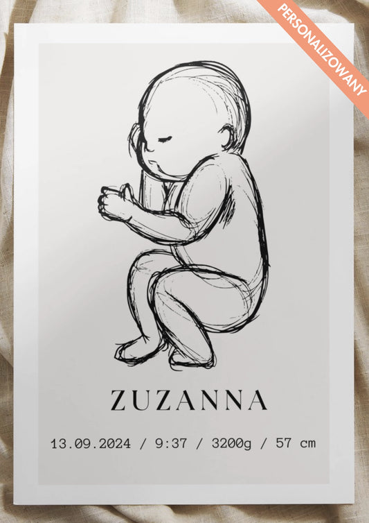 Personalizowana Metryczka Narodzin Plakat 1