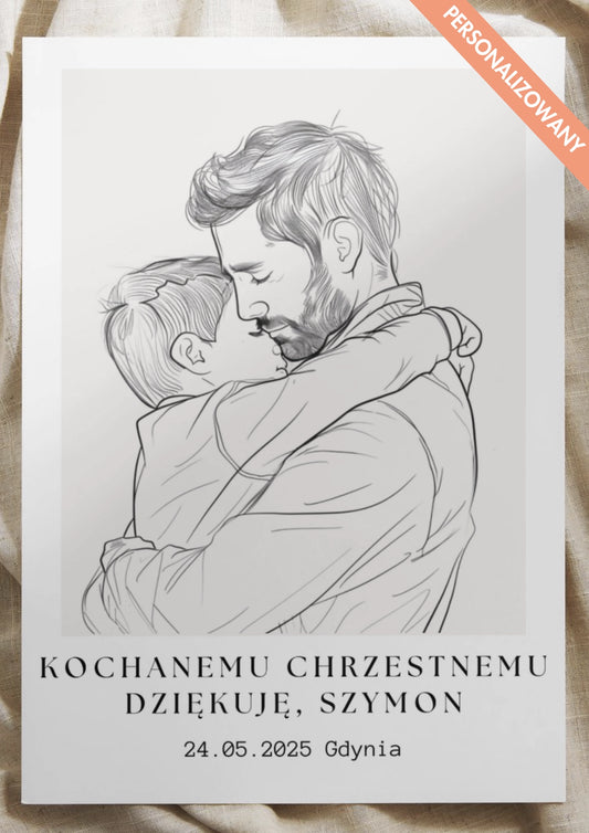 Personalizowany Plakat z Podziękowaniem dla Ojca Chrzestnego od Chłopca