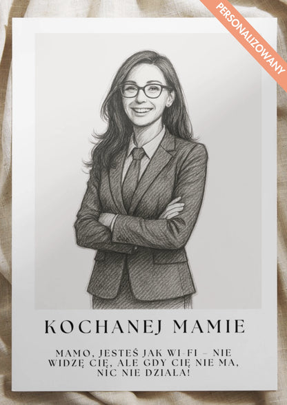 Personalizowany Plakat na Dzień Mamy w Stylu Biznesowym