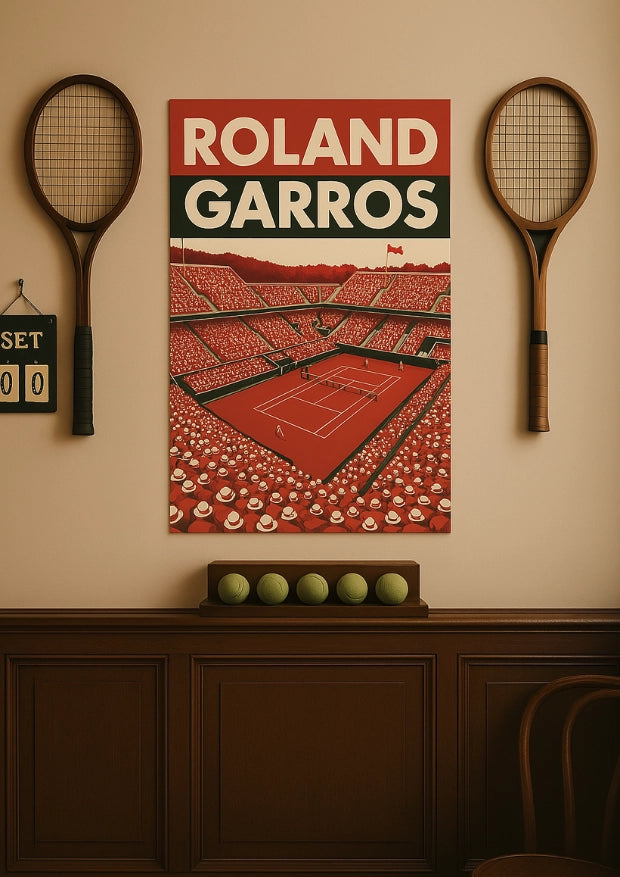 Patriotyczny Kort Ceglasty Poland Garros Plakat