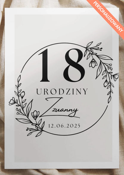 Personalizowany Plakat Powitalny na Urodziny – Elegancka Dekoracja i Pamiątka