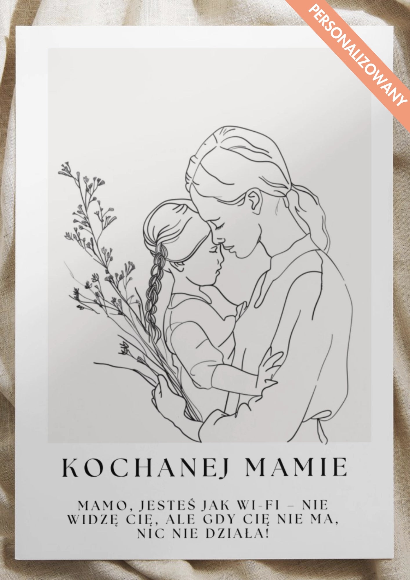 Personalizowany Plakat na Dzień Mamy z Dowolnym Cytatem od Córki