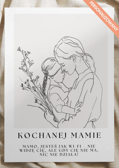 Personalizowany Plakat na Dzień Mamy z Dowolnym Cytatem od Córki