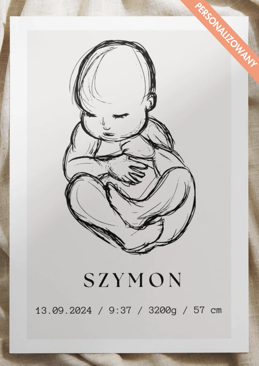 Personalizowana Metryczka Narodzin Plakat 4