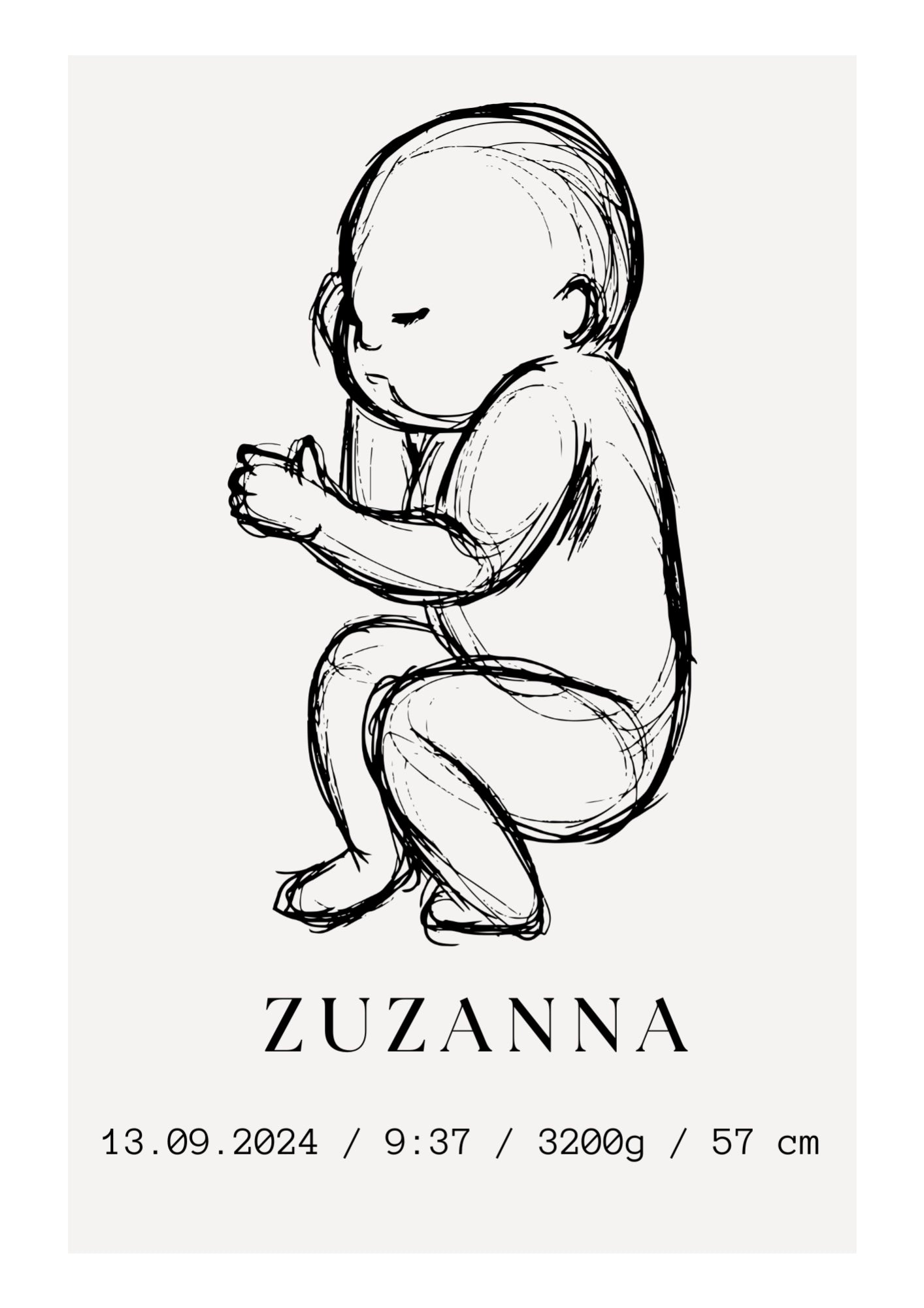Personalizowana Metryczka Narodzin Plakat 1