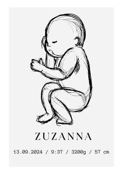 Personalizowana Metryczka Narodzin Plakat 1