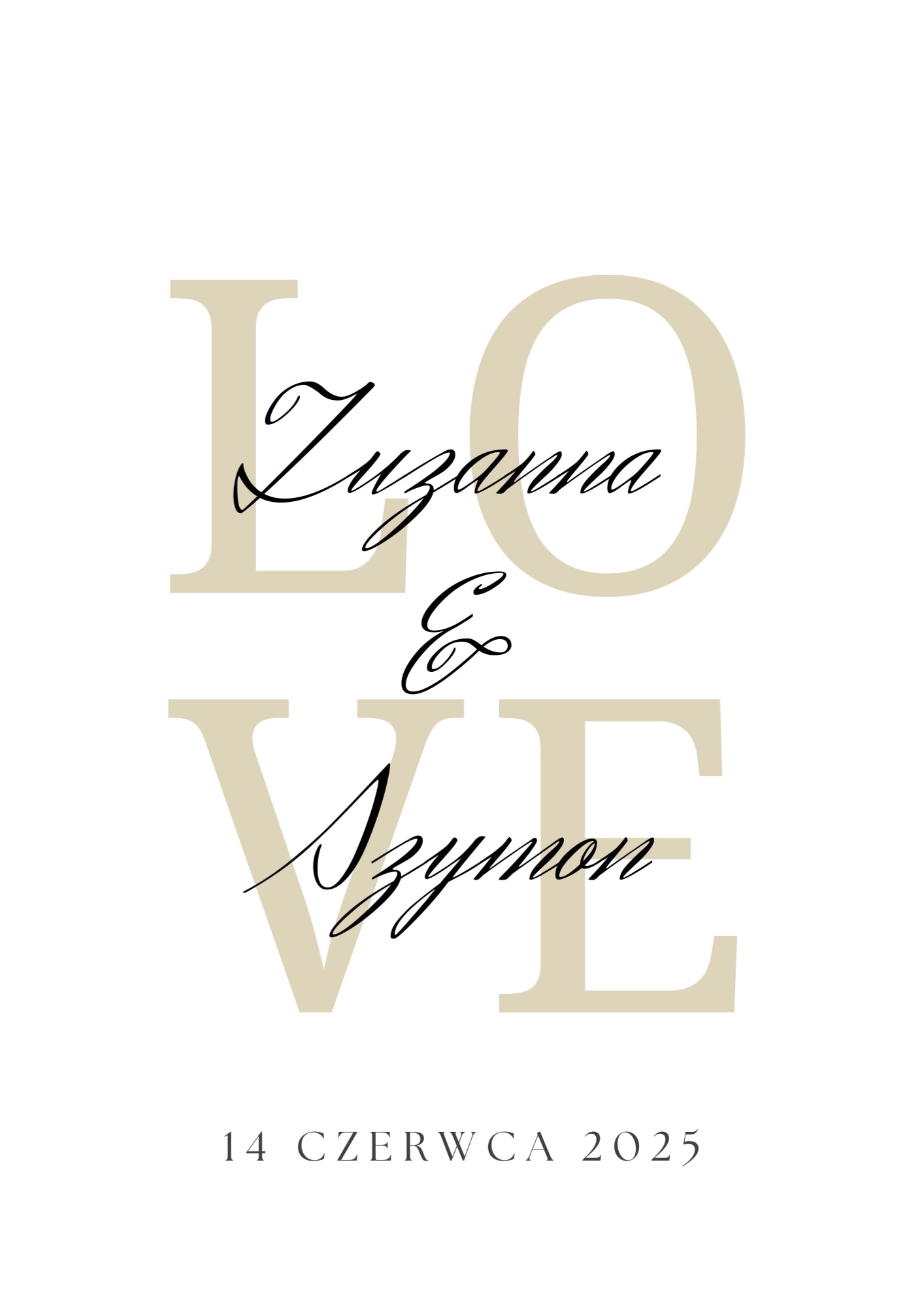 Personalizowany Plakat LOVE z Imionami – Nowoczesna Pamiątka Miłośc