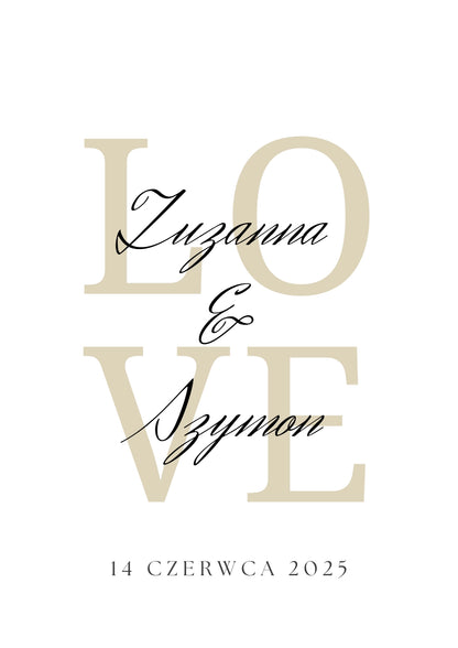 Personalizowany Plakat LOVE z Imionami – Nowoczesna Pamiątka Miłośc