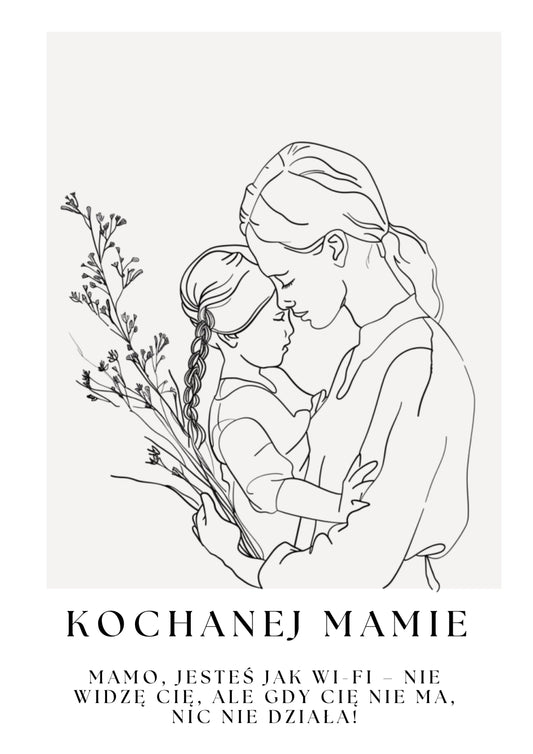 Personalizowany Plakat na Dzień Mamy z Dowolnym Cytatem od Córki