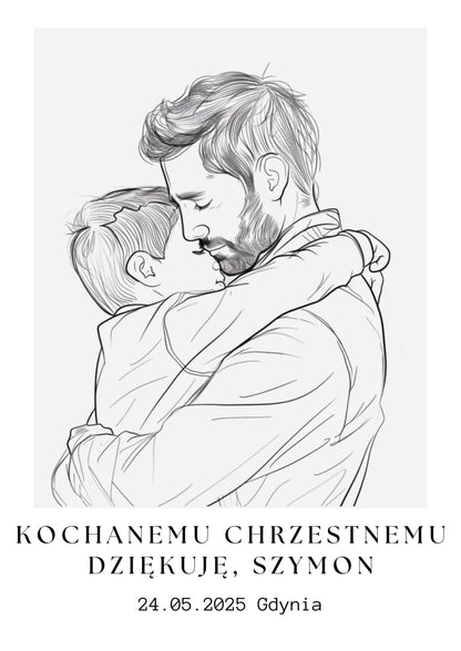 Personalizowany Plakat z Podziękowaniem dla Ojca Chrzestnego od Chłopca