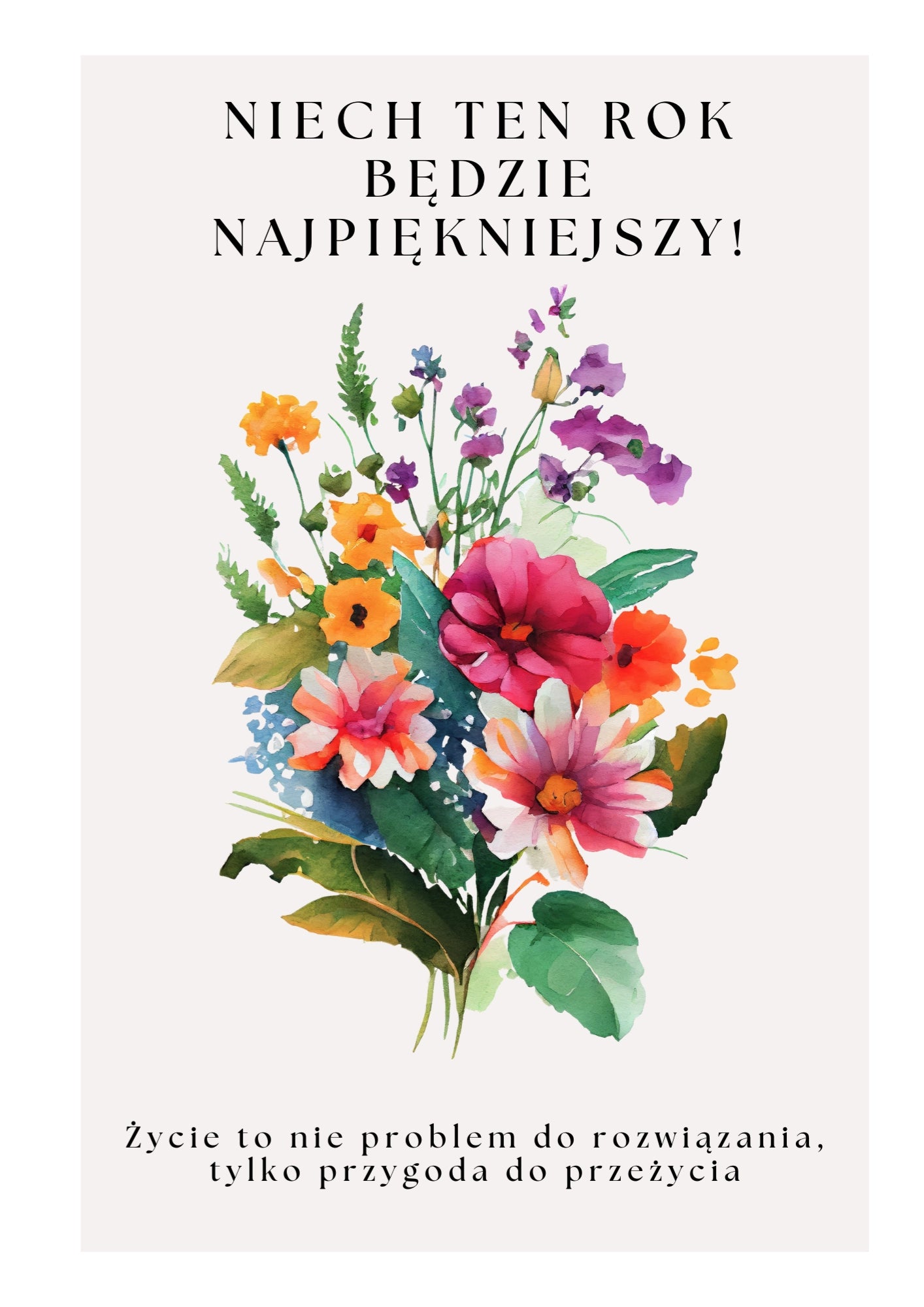 Personalizowany Plakat Urodzinowy z Kwiatami – Radosna Dekoracja i Pamiątka