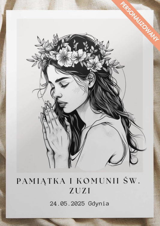 Personalizowany Plakat na Pierwszą Komunię Świętą – Wyjątkowa Pamiątka dla Dziewczynki