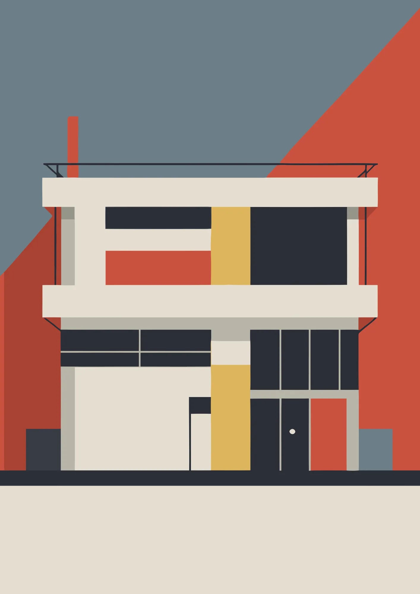 Nowoczesny Dom Bauhaus Plakat