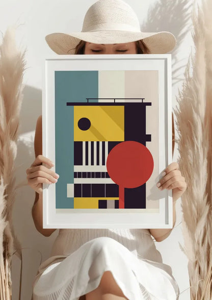 Bauhausowy Minimalizm z Geometrycznym Drzewem Plakat