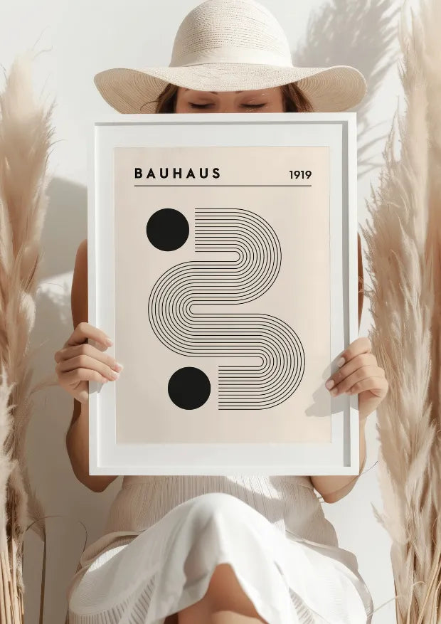 Bauhausowy Minimalizm z Krzywiznami Plakat