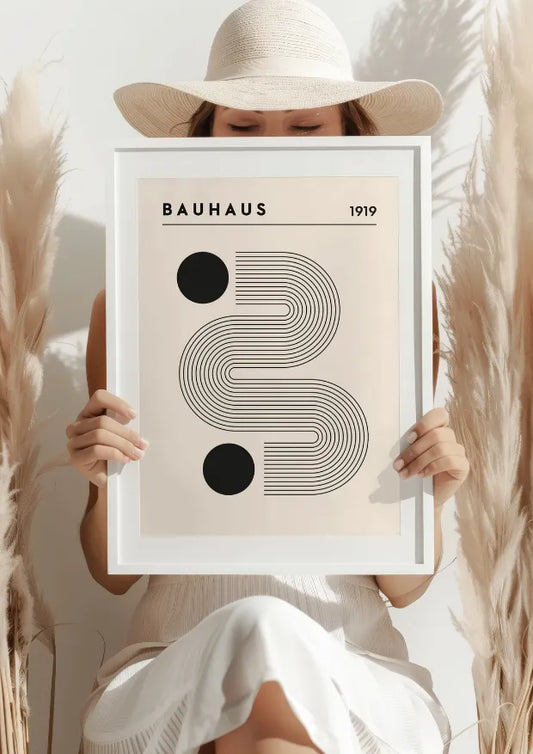 Bauhausowy Minimalizm z Krzywiznami Plakat