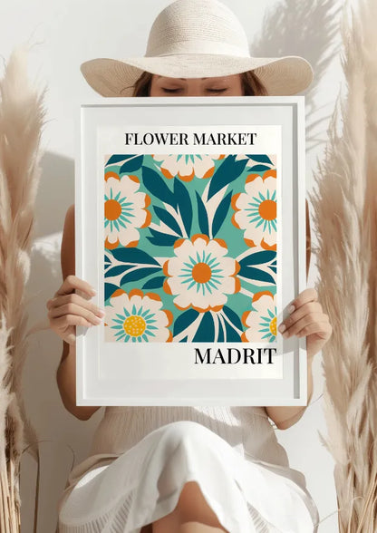 Madryt Flower Market Plakat