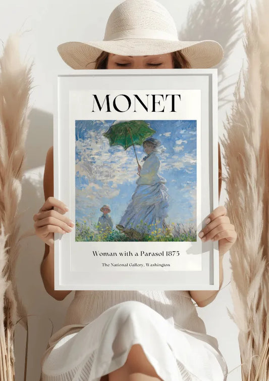Monet Kobieta z Parasolą 1875 Plakat